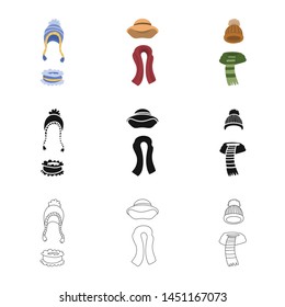 Isolated object of clothes and texture icon. Collection of clothes and weather stock symbol for web.