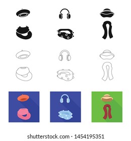Isolated object of clothes and texture icon. Collection of clothes and weather vector icon for stock.