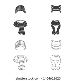 Isolated object of clothes and texture icon. Set of clothes and weather stock vector illustration.