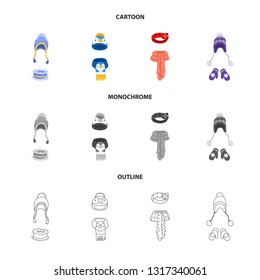 Isolated object of clothes  and texture logo. Collection of clothes  and weather  stock symbol for web.