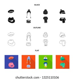 Isolated object of clothes  and texture logo. Set of clothes  and weather  stock vector illustration.