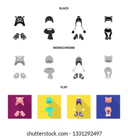 Isolated object of clothes  and texture logo. Set of clothes  and weather  stock vector illustration.