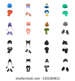 Isolated object of clothes  and texture logo. Collection of clothes  and weather  vector icon for stock.