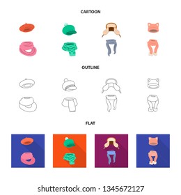 Isolated object of clothes  and texture logo. Set of clothes  and weather  vector icon for stock.