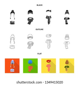 Isolated object of clothes  and texture logo. Collection of clothes  and weather  stock symbol for web.