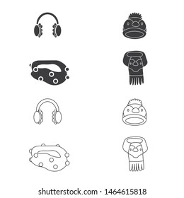 Isolated object of clothes and texture logo. Collection of clothes and weather stock vector illustration.