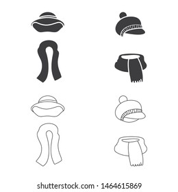 Isolated object of clothes and texture logo. Collection of clothes and weather vector icon for stock.