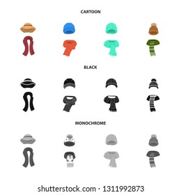 Isolated object of clothes  and texture sign. Collection of clothes  and weather  stock symbol for web.