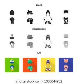Isolated object of clothes  and texture sign. Collection of clothes  and weather  vector icon for stock.
