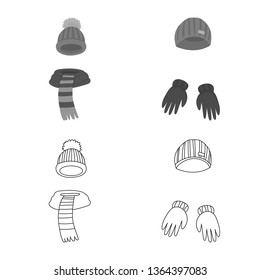 Isolated object of clothes  and texture sign. Set of clothes  and weather  stock vector illustration.