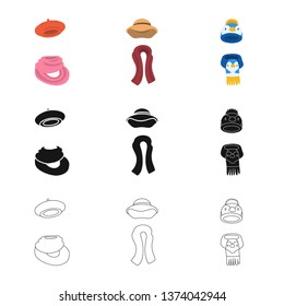 Isolated object of clothes  and texture sign. Collection of clothes  and weather  stock symbol for web.