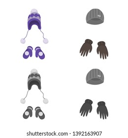 Isolated object of clothes  and texture sign. Set of clothes  and weather  stock vector illustration.