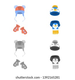 Isolated object of clothes  and texture sign. Collection of clothes  and weather  vector icon for stock.