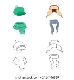 Isolated object of clothes  and texture sign. Set of clothes  and weather  vector icon for stock.