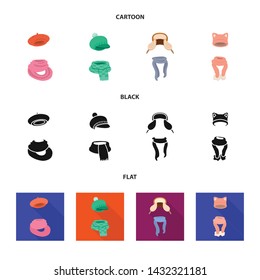 Isolated object of clothes and texture sign. Set of clothes and weather vector icon for stock.