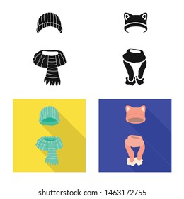 Isolated object of clothes and texture sign. Set of clothes and weather stock symbol for web.