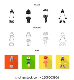 Isolated object of clothes  and texture symbol. Collection of clothes  and weather  stock symbol for web.