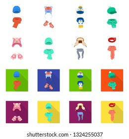 Isolated object of clothes  and texture symbol. Set of clothes  and weather  vector icon for stock.