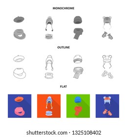 Isolated object of clothes  and texture symbol. Collection of clothes  and weather  stock symbol for web.