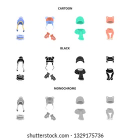Isolated object of clothes  and texture symbol. Set of clothes  and weather  stock vector illustration.