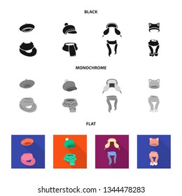 Isolated object of clothes  and texture symbol. Collection of clothes  and weather  stock symbol for web.