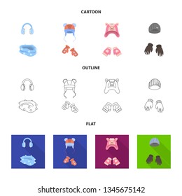 Isolated object of clothes  and texture symbol. Set of clothes  and weather  stock symbol for web.