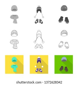 Isolated object of clothes  and texture symbol. Collection of clothes  and weather  vector icon for stock.