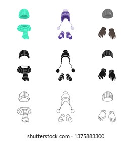 Isolated object of clothes  and texture symbol. Set of clothes  and weather  vector icon for stock.