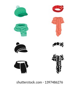 Isolated object  clothes  and texture symbol. Set  clothes  and weather  stock symbol for web.