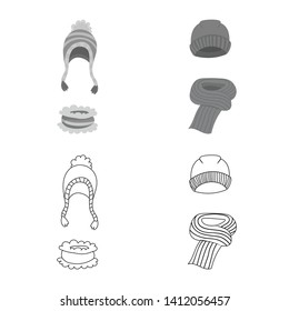 Isolated object of clothes  and texture symbol. Set of clothes  and weather  vector icon for stock.