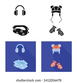 Isolated object of clothes  and texture symbol. Collection of clothes  and weather  vector icon for stock.