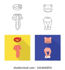 Isolated object of clothes  and texture symbol. Set of clothes  and weather  stock symbol for web.