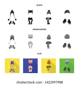 Isolated object of clothes  and texture symbol. Set of clothes  and weather  vector icon for stock.