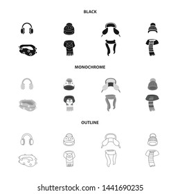 Isolated object of clothes and texture symbol. Set of clothes and weather stock vector illustration.