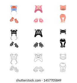 Isolated object of clothes and texture symbol. Collection of clothes and weather stock vector illustration.