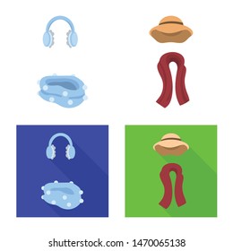 Isolated object of clothes and texture symbol. Set of clothes and weather vector icon for stock.