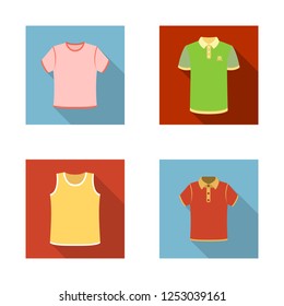 Isolated object of clothes and wear logo. Collection of clothes and short stock vector illustration.