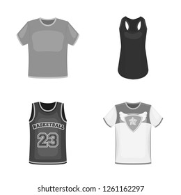 Isolated object of clothes and wear logo. Collection of clothes and short vector icon for stock.
