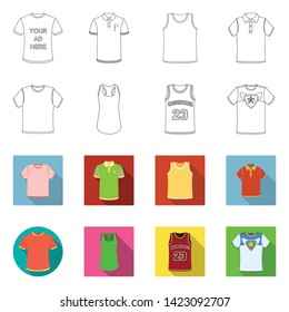 Isolated object of clothes and wear logo. Collection of clothes and short vector icon for stock.