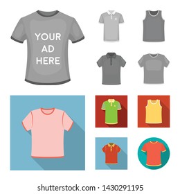 Isolated object of clothes and wear logo. Set of clothes and short stock symbol for web.