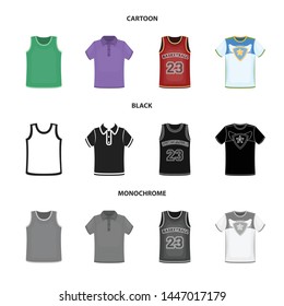 Isolated object of clothes and wear logo. Set of clothes and short vector icon for stock.