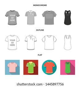 Isolated object of clothes and wear symbol. Set of clothes and short stock vector illustration.