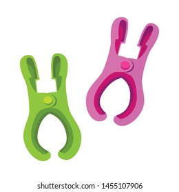 Isolated object of clothespin and clip icon. Collection of clothespin and clamp vector icon for stock.