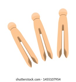 Isolated object of clothespin and pin symbol. Collection of clothespin and wooden stock vector illustration.