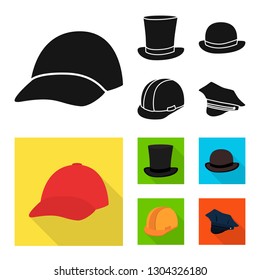 Isolated object of clothing and cap icon. Set of clothing and beret vector icon for stock.