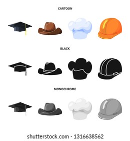 Isolated object of clothing and cap icon. Set of clothing and beret vector icon for stock.