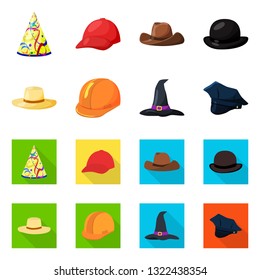 Isolated object of clothing and cap icon. Set of clothing and beret vector icon for stock.