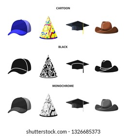 Isolated object of clothing and cap icon. Collection of clothing and beret stock symbol for web.