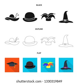 Isolated object of clothing and cap icon. Collection of clothing and beret vector icon for stock.