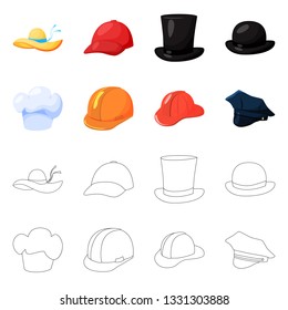 Isolated object of clothing and cap icon. Collection of clothing and beret stock symbol for web.